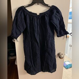 J. Crew Linen Navy Dress